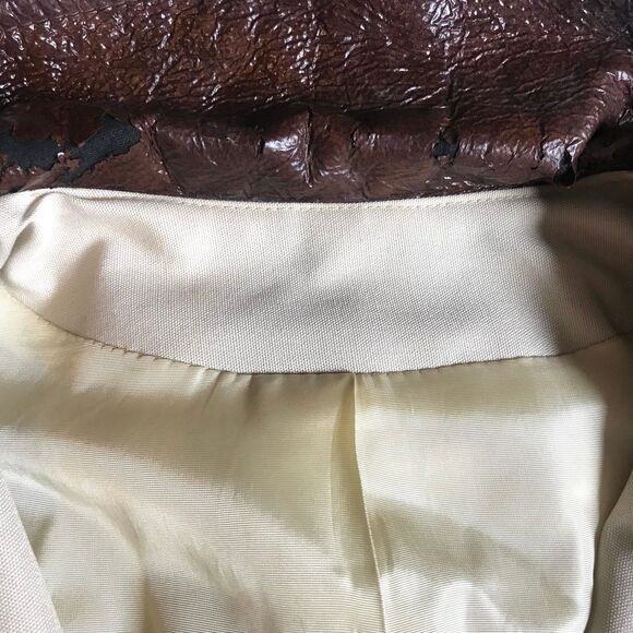 Vintage Herman Kay Cream Block Button Long Utility Trench Coat Lined O-Kay S/M - Picture 7 of 12